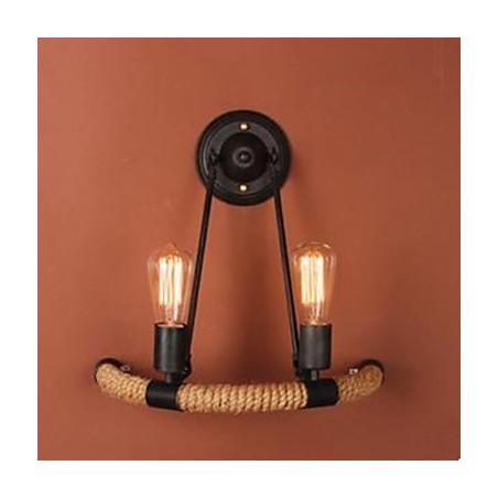 Zmluvná balkónová lampa na schodisko Polkruhová nástenná lampa z konopného lana Zmluvná balkónová lampa na schodisko Polkruhová nástenná lampa z konopného lana