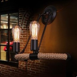 Zmluvná balkónová lampa na schodisko Polkruhová nástenná lampa z konopného lana