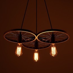 Loft Retro závesné lampy Americký vidiecky kovaný luster kolies v industriálnom štýle