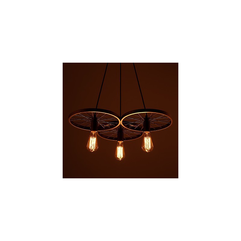 Loft Retro závesné lampy Americký vidiecky kovaný luster kolies v industriálnom štýle