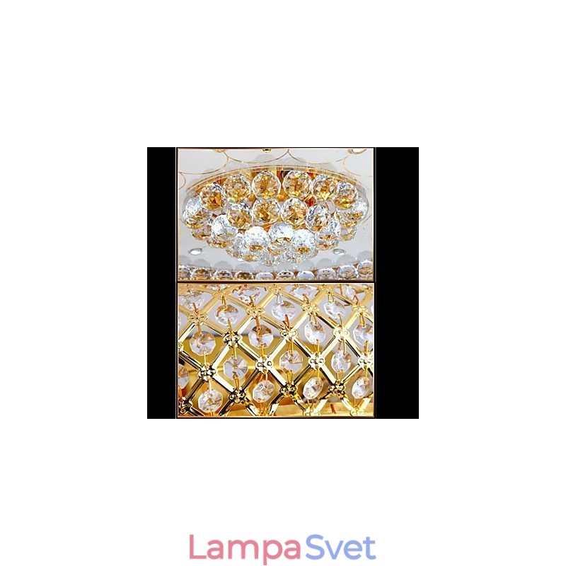 Okrúhle krištáľové stropné svietidlo s absorbčnou kupolou, priemer 80 cm, obsahuje 15 žiaroviek