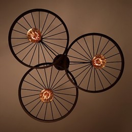 Loft Retro závesné lampy Americký vidiecky kovaný luster kolies v industriálnom štýle