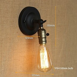 Edison Žiarovka Retro Minimalistická Nočná ulička Kaviareň Terasa Kanál Mini nástenné svietidlo