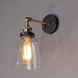 Industrial Edison Jednoduchosť Sklenené nástenné nástenné svietidlo Kovová základňa Jedáleň Študovňa Kancelárska chodba Svetlo na stenu