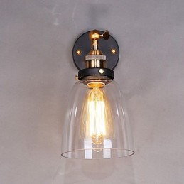 Industrial Edison Jednoduchosť Sklenené nástenné nástenné svietidlo Kovová základňa Jedáleň Študovňa Kancelárska chodba Svetlo na stenu