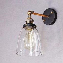 Industrial Edison Jednoduchosť Sklenené nástenné nástenné svietidlo Kovová základňa Jedáleň Študovňa Kancelárska chodba Svetlo na stenu