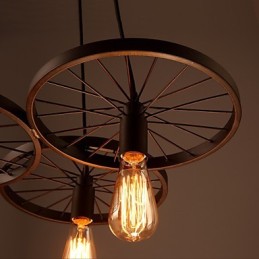 Loft Retro závesné lampy Americký vidiecky kovaný luster kolies v industriálnom štýle
