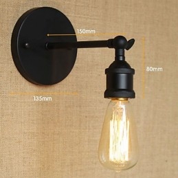 Americká reštaurácia Bar Kaviareň Nočná ulička Minimalistické nástenné svietidlo z čierneho tepaného železa