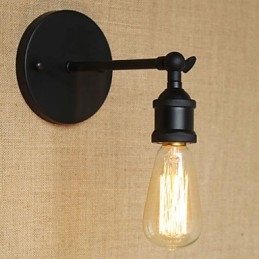 Americká reštaurácia Bar Kaviareň Nočná ulička Minimalistické nástenné svietidlo z čierneho tepaného železa