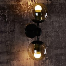 Nástenné svietidlá Sklenená guľa Rustic Lodge Metal