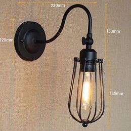 Americká vidiecka lampa do obývacej izby Spálňa Balkón Minimalistická matná čierna nočná lampa Dekoratívna umelecká stena