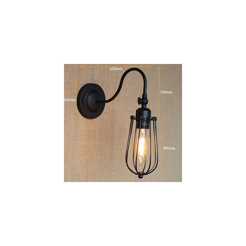 Americká vidiecka lampa do obývacej izby Spálňa Balkón Minimalistická matná čierna nočná lampa Dekoratívna umelecká stena