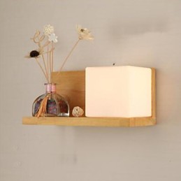 Kreatívna súčasná a zmluvná sklenená nástenná lampa z masívneho dreva