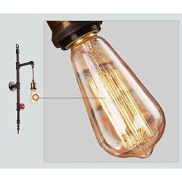 Rúrková stena vidieckej kreatívnej retro raketovej nástennej lampy