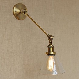Nástenná retro kreatívna americká vidiecka spálňová lampa v štýle Iron Glass Bronz Moss Arm