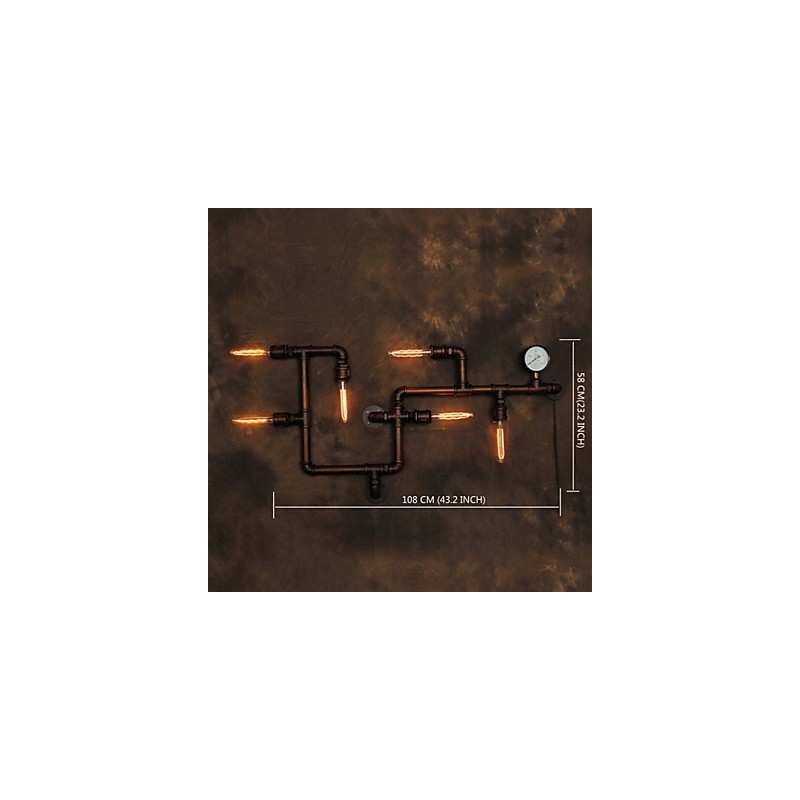 Nástenná lampa Nástenné svietniky 6 svetiel Bronzové Finish Industriálny štýl Rustic Lodge Metal