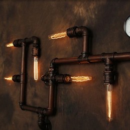 Nástenná lampa Nástenné svietniky 6 svetiel Bronzové Finish Industriálny štýl Rustic Lodge Metal