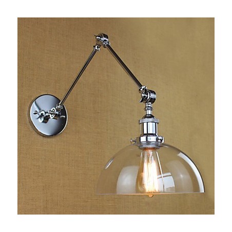 Teleskopická retro nástenná lampa z chrómového skla Teleskopická retro nástenná lampa z chrómového skla