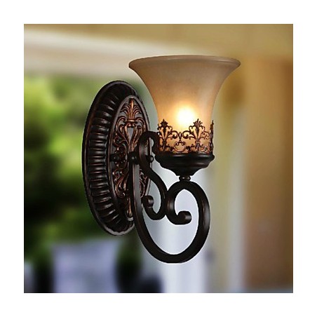 Vintage nástenné lampy 1 svetlo so živicovým materiálom Sklenené tienidlo Spálňa Obývacia izba Svetlá na chodbu Vintage nástenné lampy 1 svetlo so živicovým materiálom Sklenené tienidlo Spálňa Obývacia izba Svetlá na chodbu