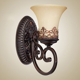 Vintage nástenné lampy 1 svetlo so živicovým materiálom Sklenené tienidlo Spálňa Obývacia izba Svetlá na chodbu