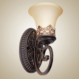 Vintage nástenné lampy 1 svetlo so živicovým materiálom Sklenené tienidlo Spálňa Obývacia izba Svetlá na chodbu
