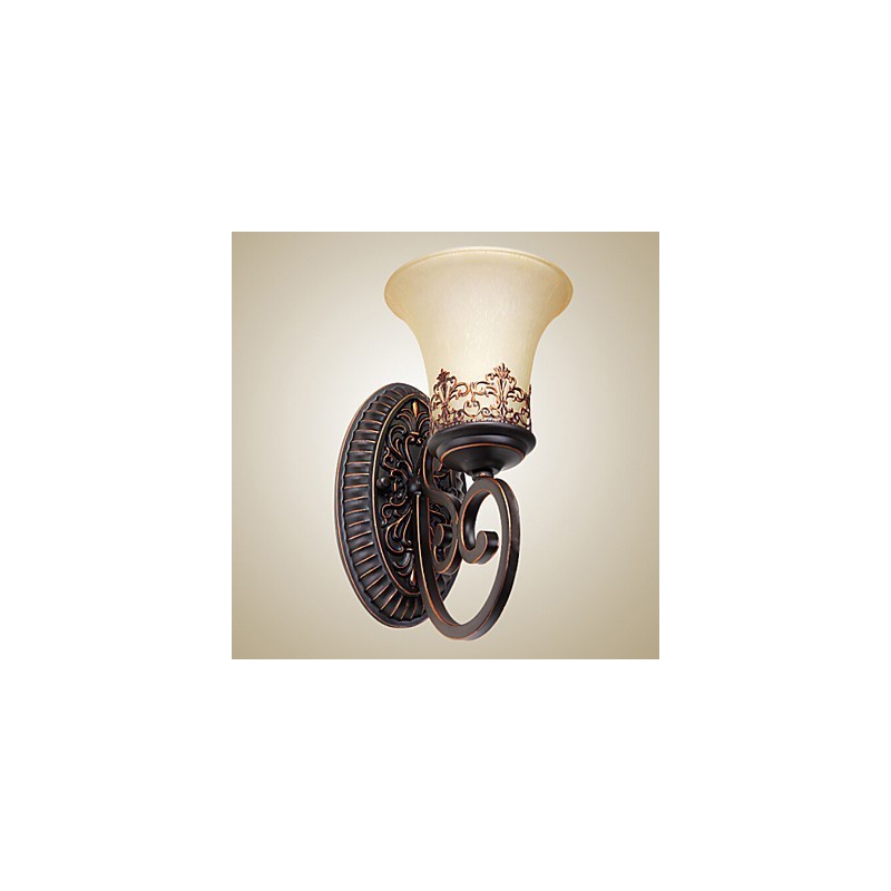 Vintage nástenné lampy 1 svetlo so živicovým materiálom Sklenené tienidlo Spálňa Obývacia izba Svetlá na chodbu