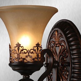 Vintage nástenné lampy 1 svetlo so živicovým materiálom Sklenené tienidlo Spálňa Obývacia izba Svetlá na chodbu