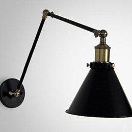 Industriálna nostalgia Personality Loft Black Umbrella Section Double Wall Lampa
