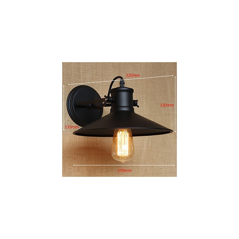 Retro Moderná Kreatívna Priemyselná Veterná Čierna Lakovňa Sklad Bar Kaviareň Hotel Železná nástenná lampa