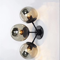 Nástenné svietidlá Sklenená guľa 3Lights Vonkajšie vnútorné nástenné svietidlá Rustic Lodge Metal