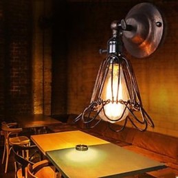 Malá klietková nástenná lampa Priemyselný štýl Obnovenie starovekých spôsobov chodbových lámp a lampášov