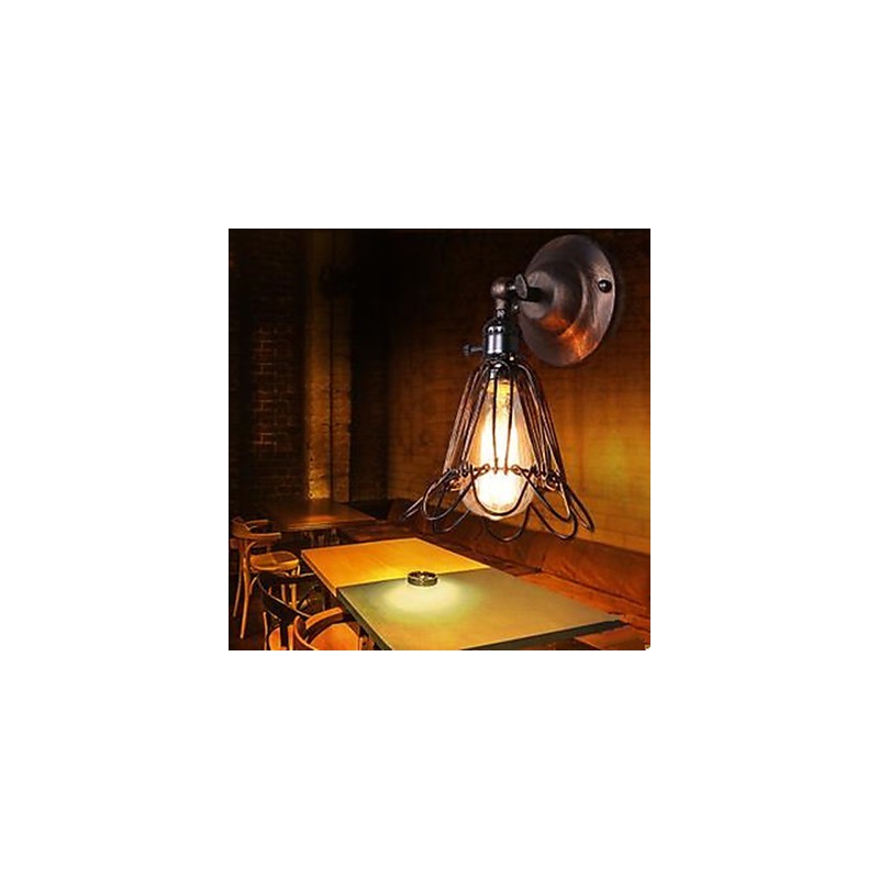 Malá klietková nástenná lampa Priemyselný štýl Obnovenie starovekých spôsobov chodbových lámp a lampášov