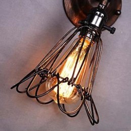 Malá klietková nástenná lampa Priemyselný štýl Obnovenie starovekých spôsobov chodbových lámp a lampášov