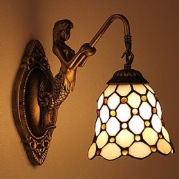 Európska zmluvná vidiecka kreatívna kovaná nástenná lampa Sklenené svetlá