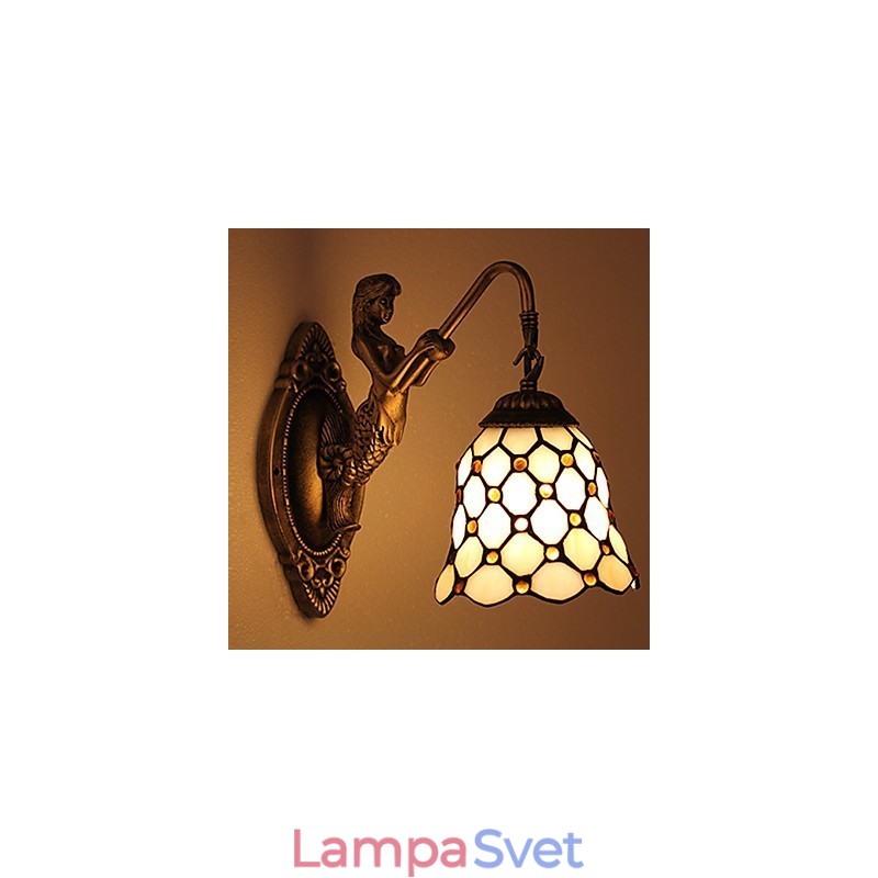 Európska zmluvná vidiecka kreatívna kovaná nástenná lampa Sklenené svetlá
