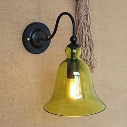 Americký vidiecky vidiek Minimalistická Dekoratívna nástenná lampa z modrého skla Chodba do obývacej izby
