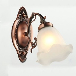 Retro sklenená jednoduchá európska moderná elegancia nástenná lampa z tepaného železa