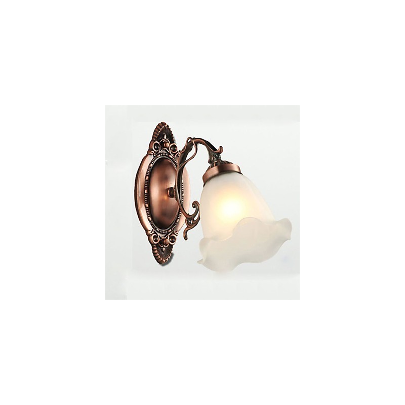 Retro sklenená jednoduchá európska moderná elegancia nástenná lampa z tepaného železa