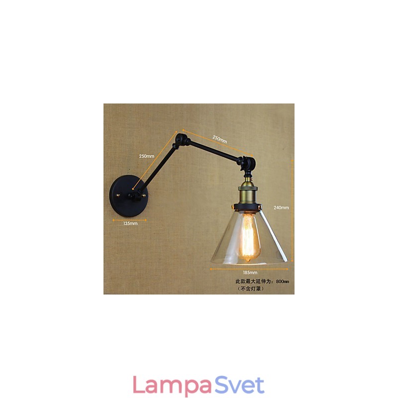 Stredomorská dedina Retro Pastoračné sklenené dekoratívne nástenné svietidlá Obchod s odevmi Reštaurácia Káva