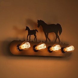 American Village Pastoral LOFT Style Spálne ulička Iron Retro Divoký kôň nástenné lampy Doprava zdarma