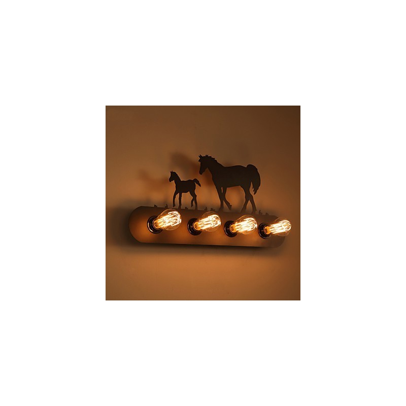 American Village Pastoral LOFT Style Spálne ulička Iron Retro Divoký kôň nástenné lampy Doprava zdarma