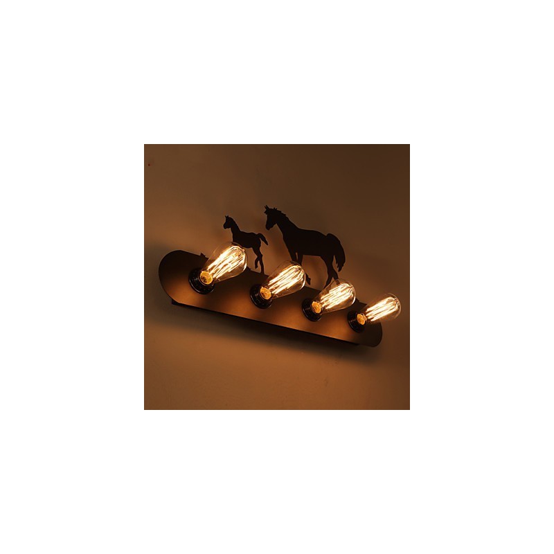 American Village Pastoral LOFT Style Spálne ulička Iron Retro Divoký kôň nástenné lampy Doprava zdarma