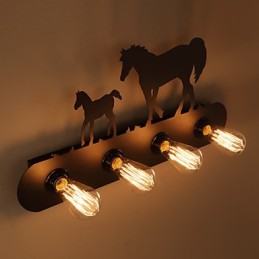 American Village Pastoral LOFT Style Spálne ulička Iron Retro Divoký kôň nástenné lampy Doprava zdarma