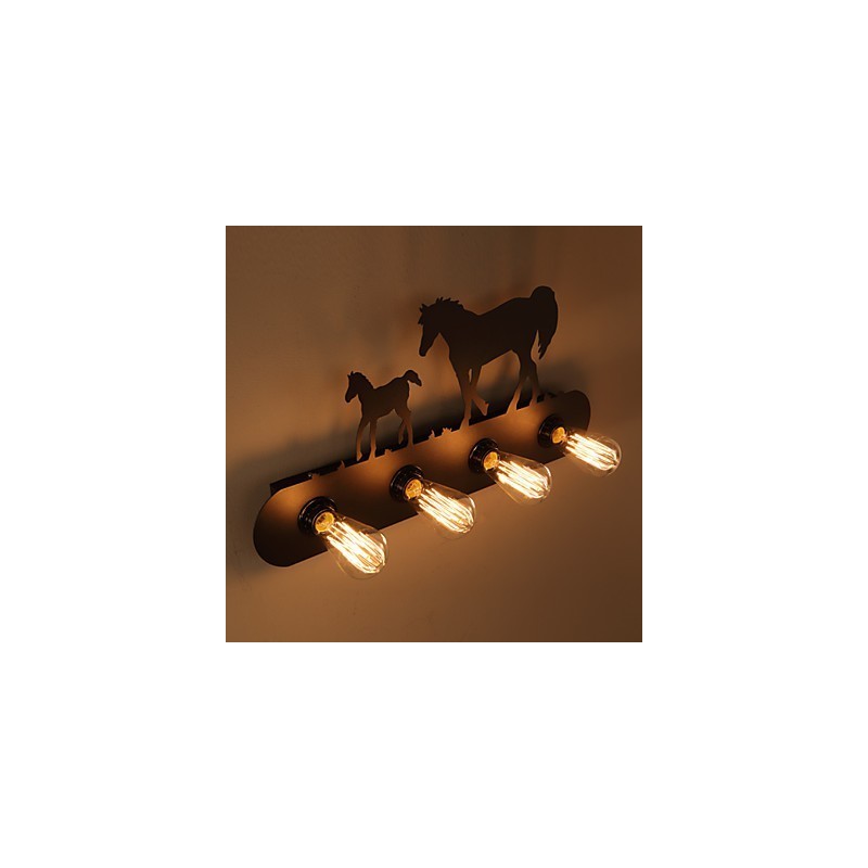 American Village Pastoral LOFT Style Spálne ulička Iron Retro Divoký kôň nástenné lampy Doprava zdarma