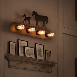 American Village Pastoral LOFT Style Spálne ulička Iron Retro Divoký kôň nástenné lampy Doprava zdarma