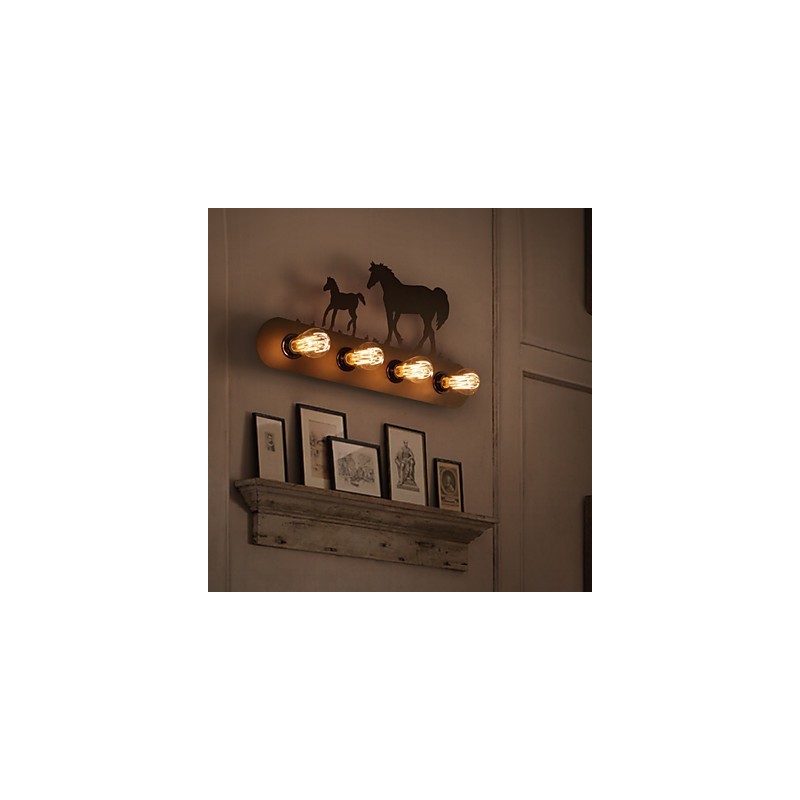 American Village Pastoral LOFT Style Spálne ulička Iron Retro Divoký kôň nástenné lampy Doprava zdarma