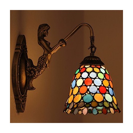 Európska zmluvná vidiecka kreatívna kovaná nástenná lampa Sklenené svetlá Európska zmluvná vidiecka kreatívna kovaná nástenná lampa Sklenené svetlá