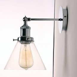Nástenné svietidlo v štýle Art Deco so skleneným kužeľovým tienidlom
