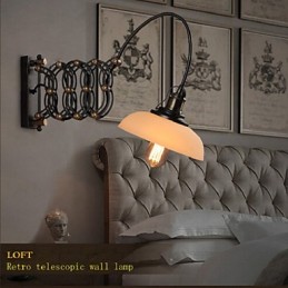 Vintage priemyselná americká vidiecka reštaurácia Spálňa Štúdia Kreatívna lampa do uličky Teleskopické nástenné lampy zo železa