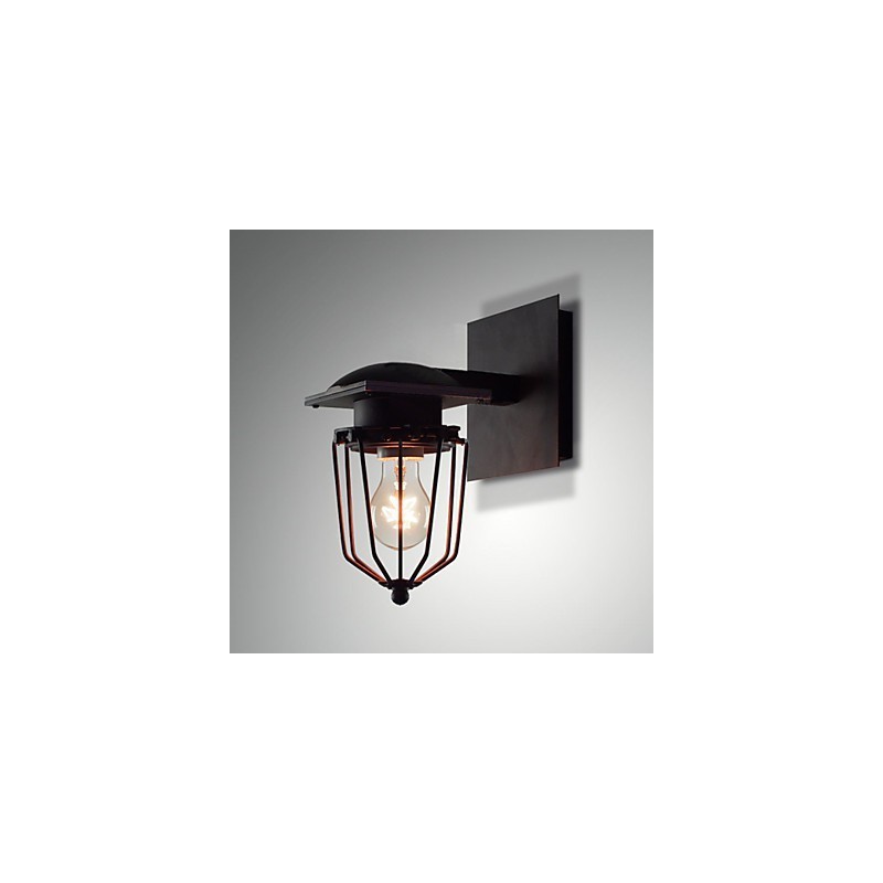 Retro kované nástenné svietidlá Jednohlavé starožitné nástenné svietidlo Pripomínané svietidlo Loft American Iron Vintage Small Cages Nástenná lampa